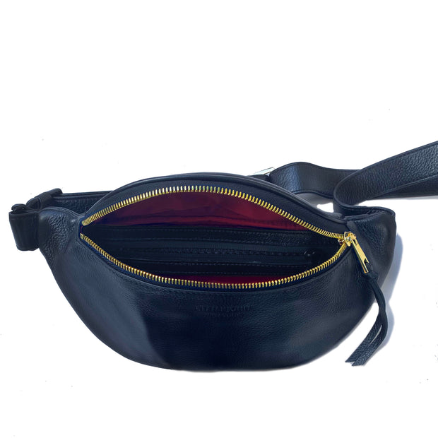 Genuine leather belt bag with smell-proof technology. Slots and pockets keep you organized and a discrete scent-concealing pocket keeps your stash quiet while you go about your day and get things done.