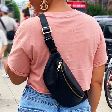 Genuine leather belt bag with smell-proof technology. Slots and pockets keep you organized and a discrete scent-concealing pocket keeps your stash quiet while you go about your day and get things done.