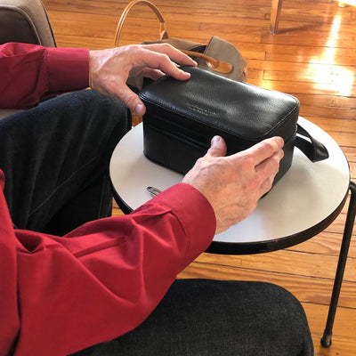 Genuine leather Caddy, leather Dopp Kit. Made of genuine leather with activated carbon odor-proof technology. Leather  storage for smelly products. luxury leather mens goods