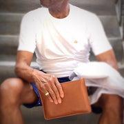 smell-proof genuine leather pouch, odor-proof storage made with activated Carbon, air-tight zippers. storage for odiferous products.